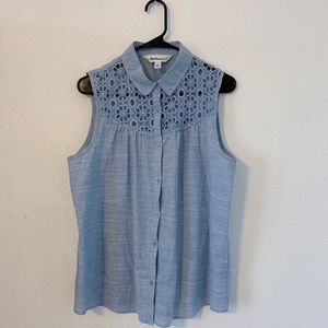 Tantrums Chambray Sleeveless Button Down
